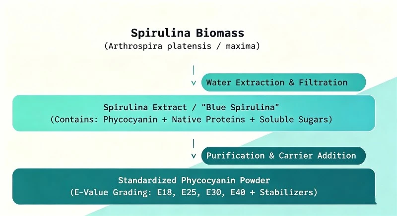spirulina biomass phycocyanin powder manufacturing process botanical cube inc spirulina biomass phycocyanin powder manufacturing process botanical cube inc